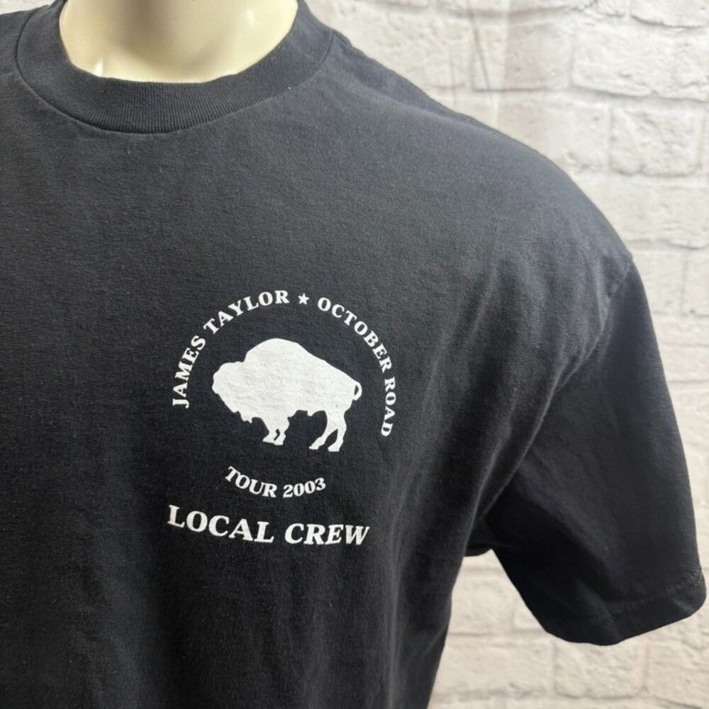 2003 James Taylor October Road Tour T-Shirt Mens XL Local Crew Tennessee River